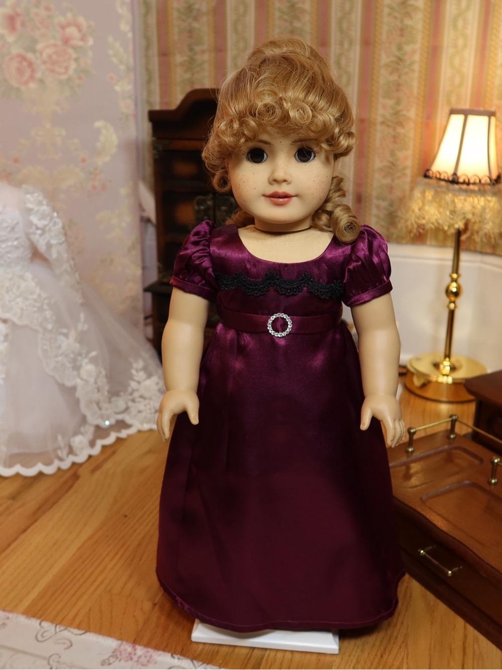 Victorian Purple Doll Dress for 18-Inch American Girl Dolls